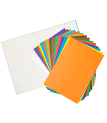 Set hîrtie colorată și carton 20 foi, A4, (8 foi hirtie+8carton color +4 carton alb), Klassika,  Луч